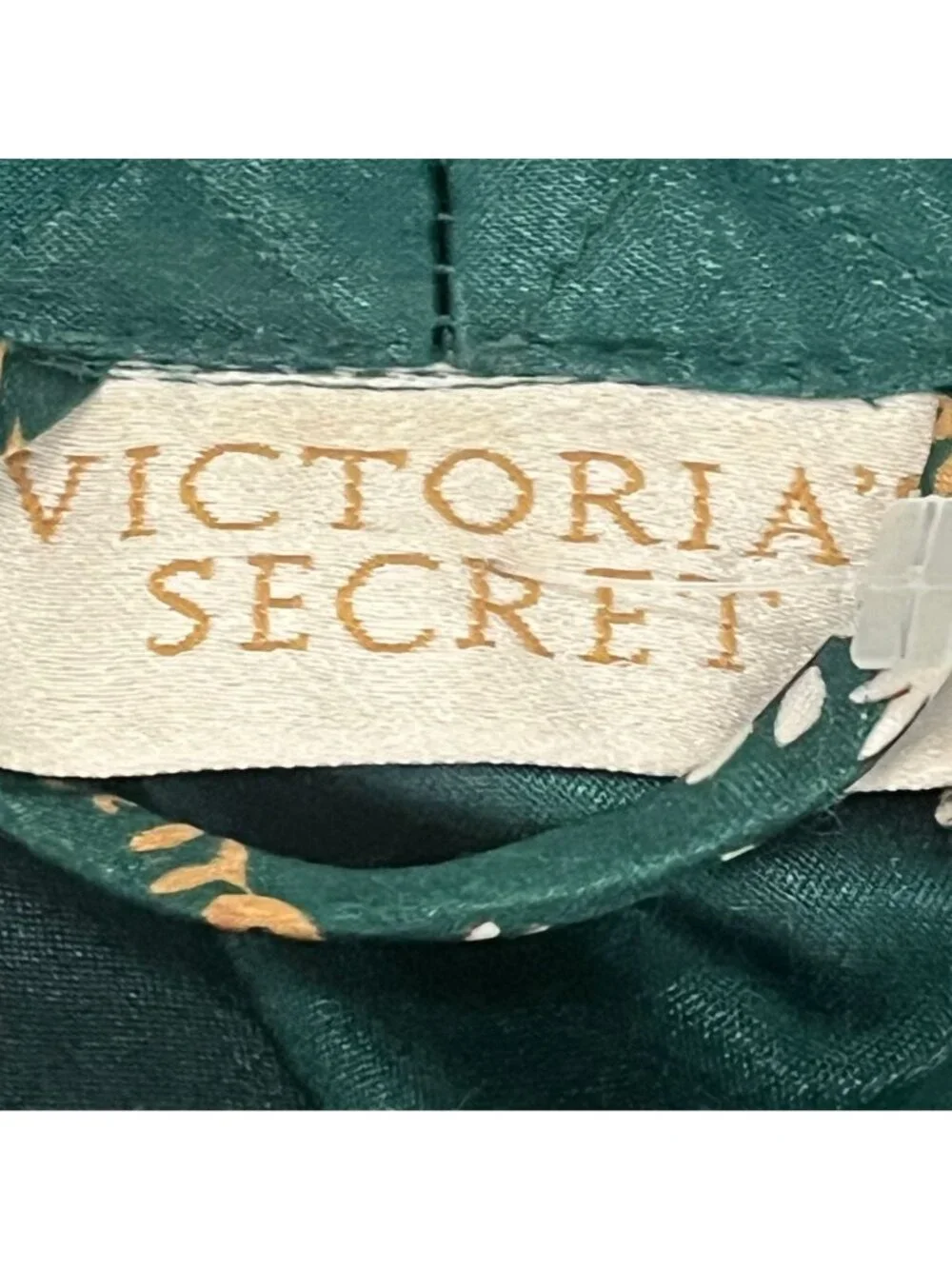 VTG 80's VICTORIA'S SECRET GOLD LABEL Belted Satin Floral Robe Size M/L - Picture 6 of 7